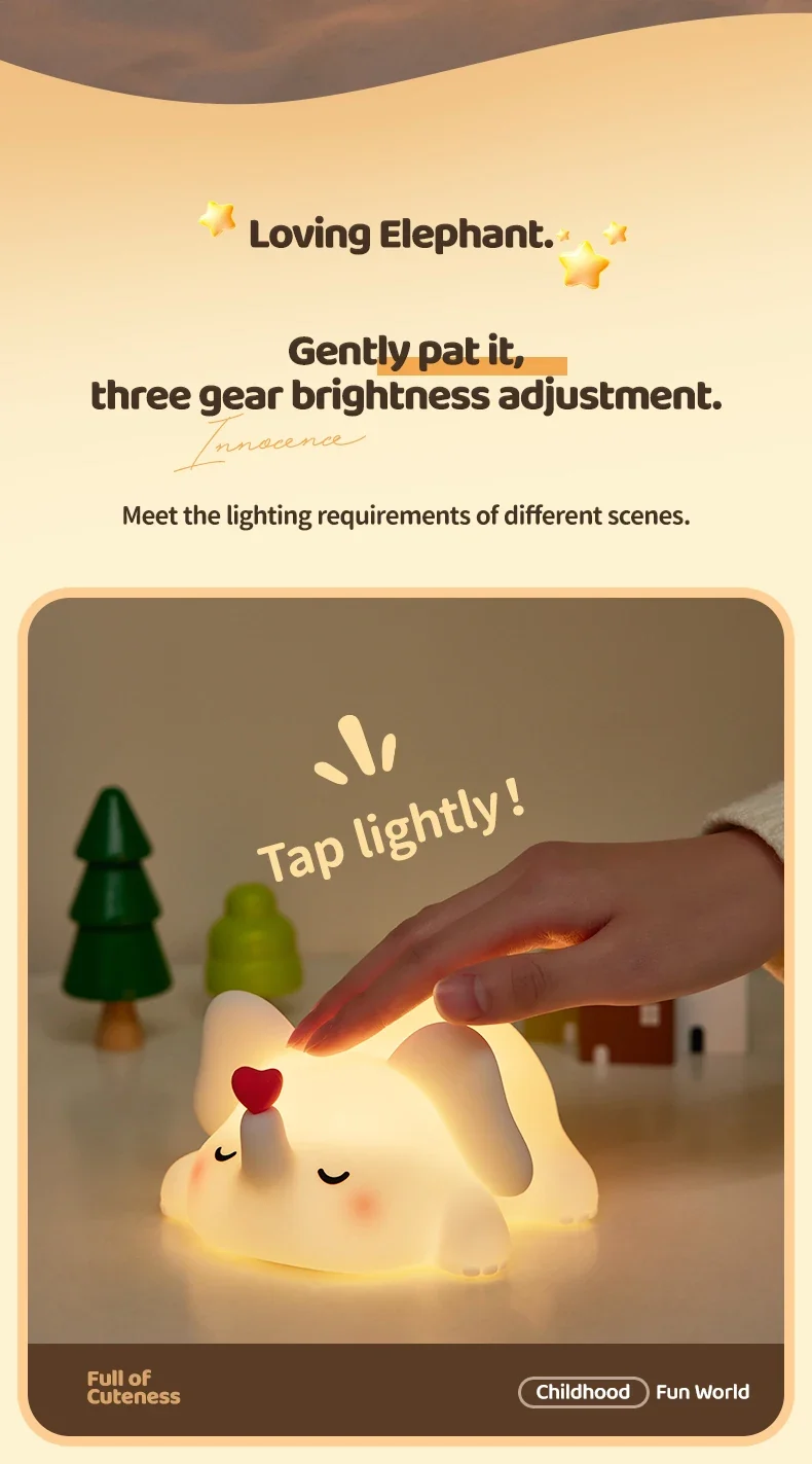 Veilleuse éléphant silicone - EleLight