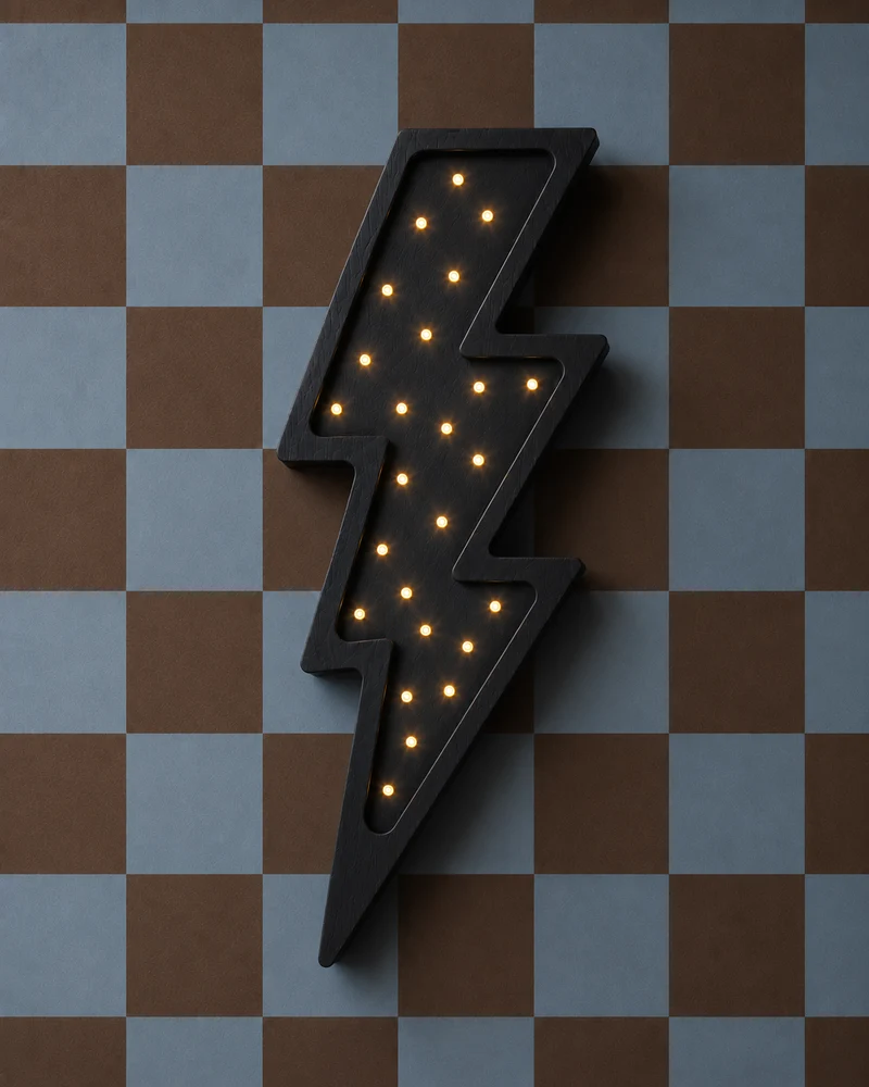 Little Lights Lightning Bolt Night Light | Black