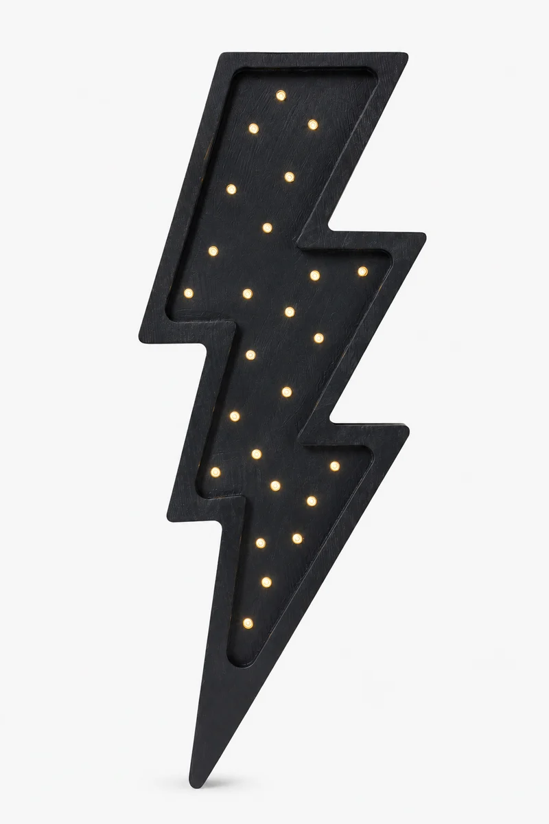 Little Lights Lightning Bolt Night Light | Black