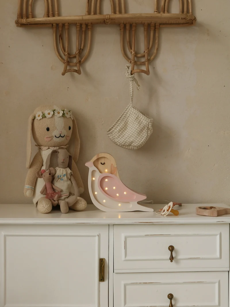 Little Lights Bird Mini Night Light | Strawberry Cream