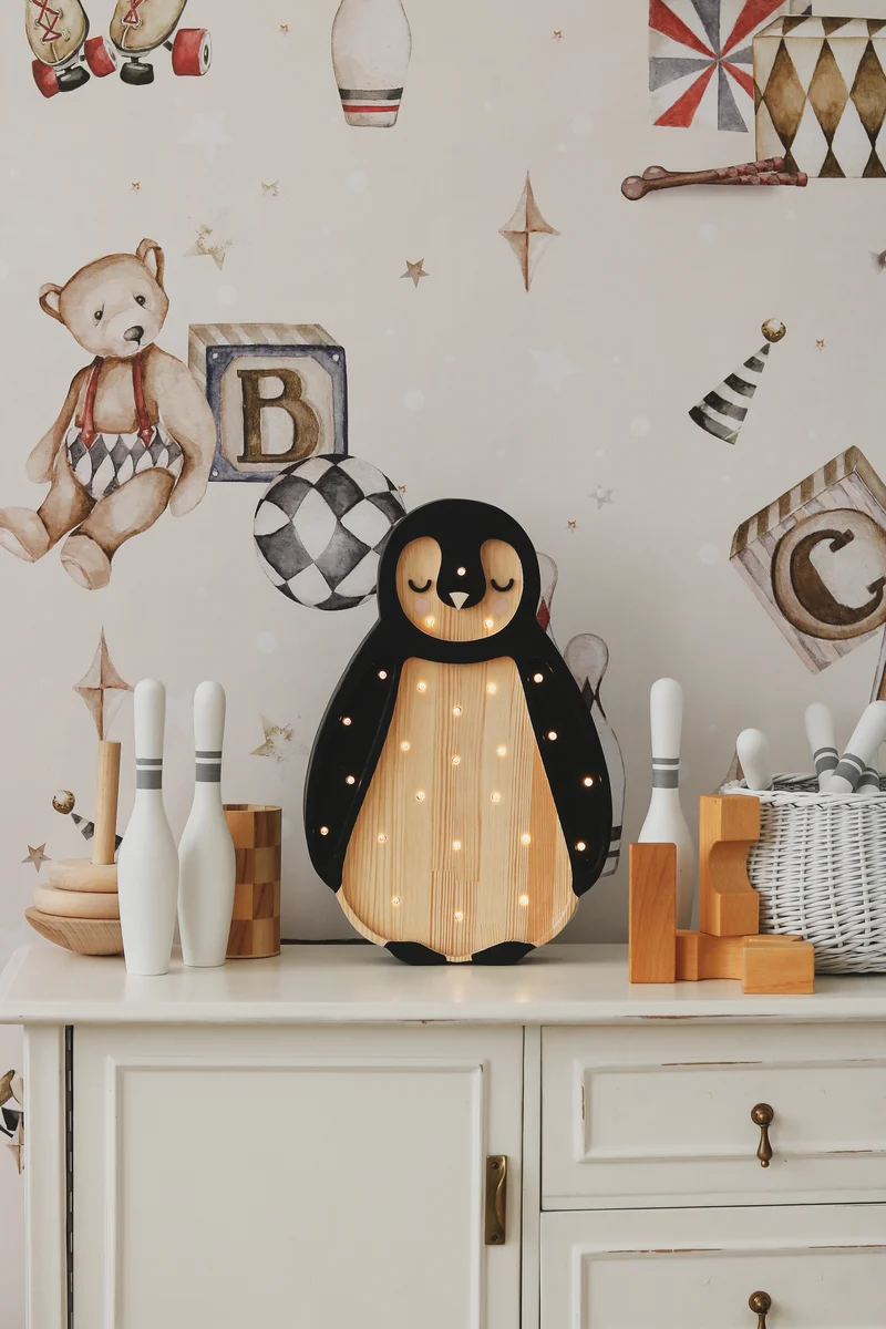 Little Lights Penguin Night Light | Arctic Wood