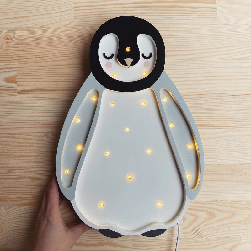 Little Lights Penguin Night Light | Light Gray