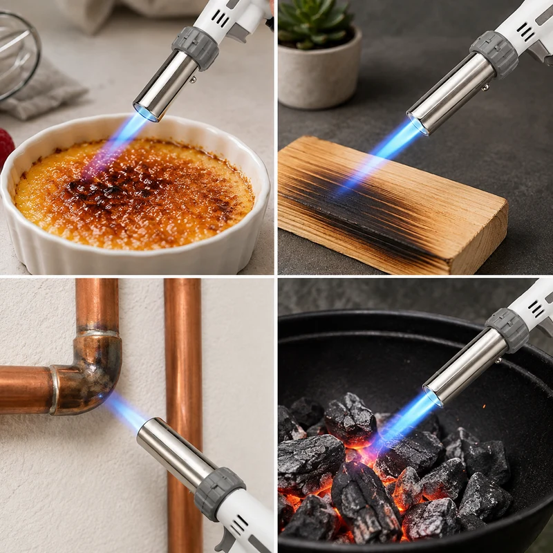 Gasbrenner Camping Gasbrenner mit Piezozünder Flammenregulierung Keramikeinsatz