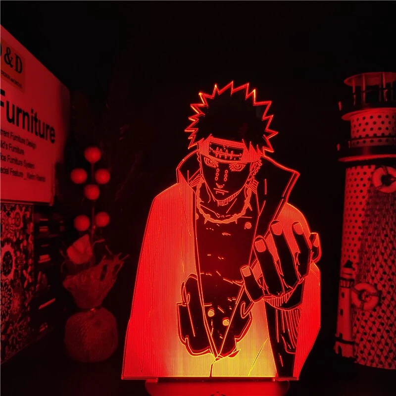 Naruto Pain Akatsuke Nachtlampe Deko Licht mit 3D Effekt