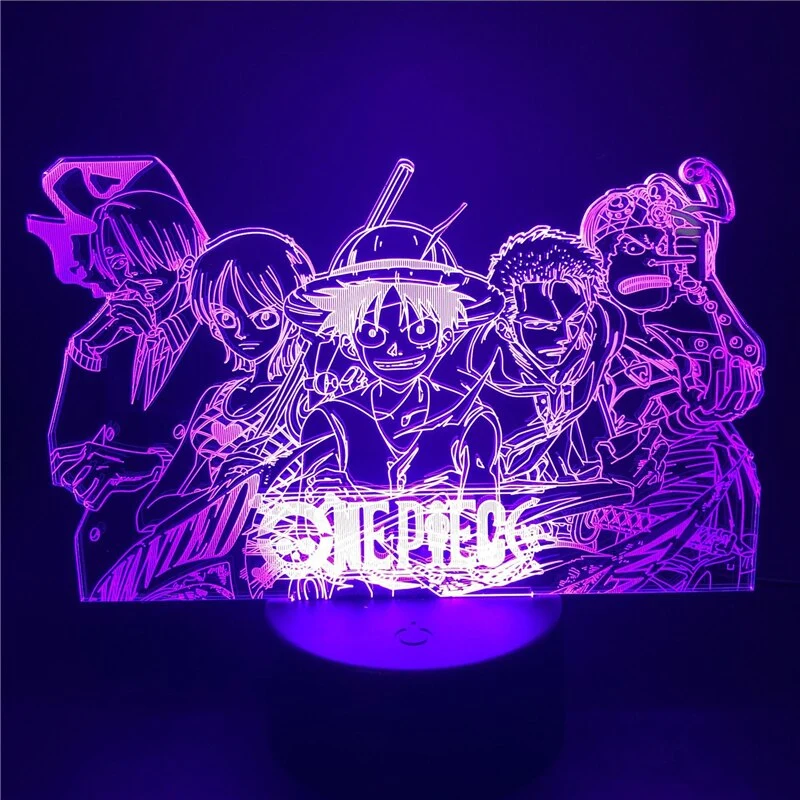 One Piece 3D Nacht Licht Zoro Luffy Nami Sanji