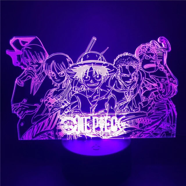 One Piece 3D Nacht Licht Zoro Luffy Nami Sanji