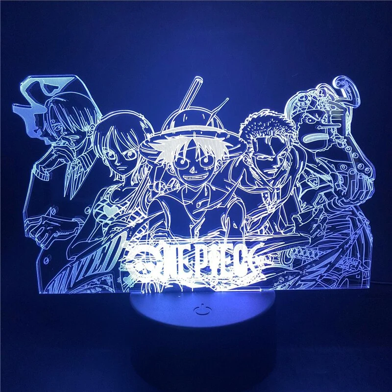 One Piece 3D Nacht Licht Zoro Luffy Nami Sanji