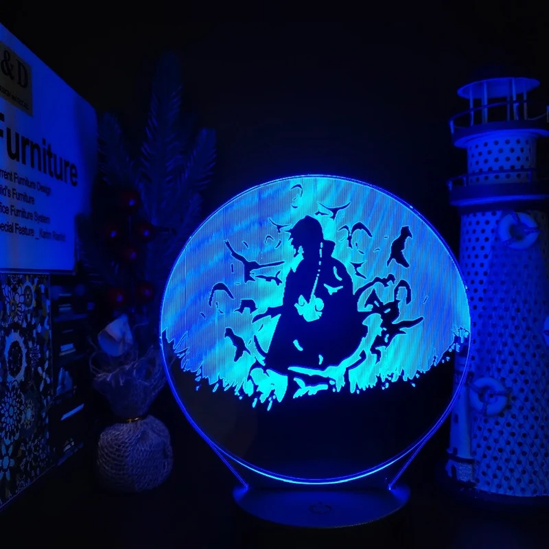 3D-Nachtlicht: Naruto Uchiha Itachi, Anime, Manga, LED-Illusionslampe