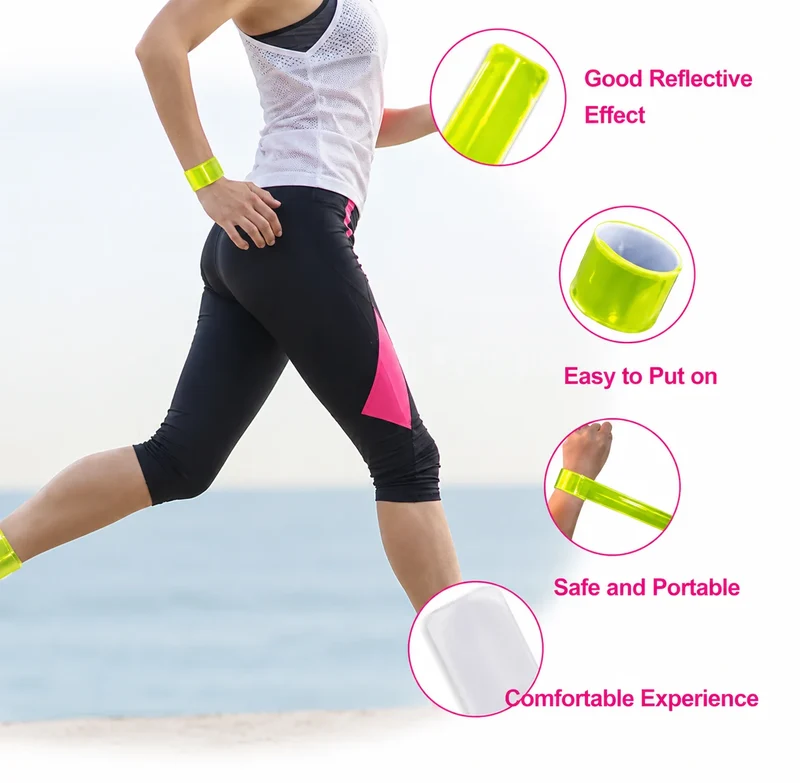 Reflektierende Armbänder Sicherheit Reflektor Band Leuchtarmband Joggen Fahrrad