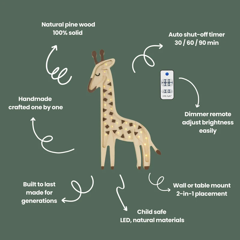 Little Lights Giraffe Night Light | Savannah Beige