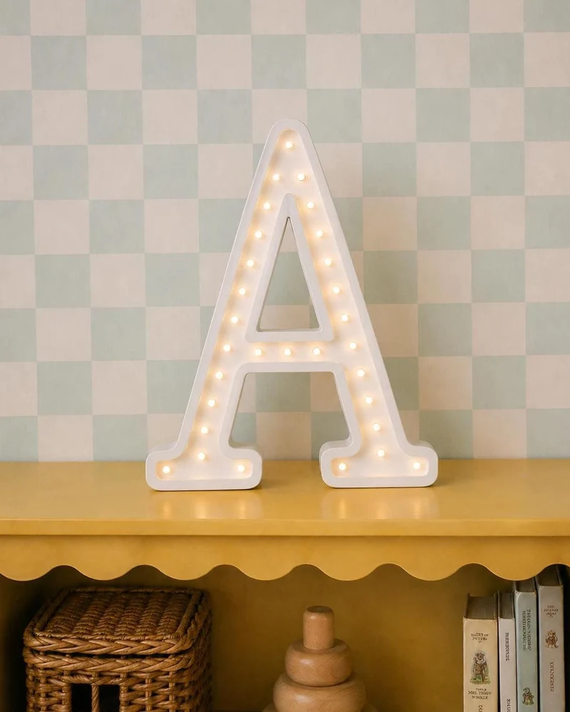 Little Lights Letter A Night Light | White