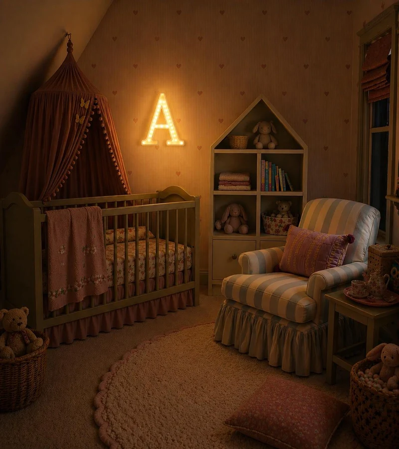 Little Lights Letter A Night Light | White