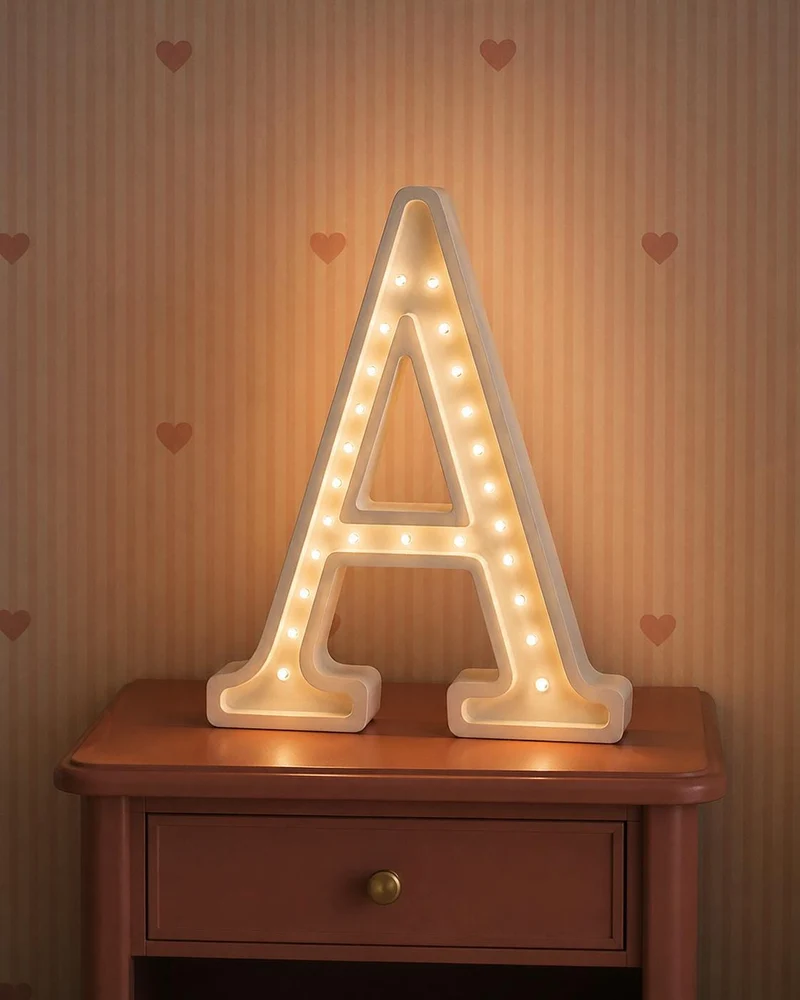 Little Lights Letter A Night Light | White