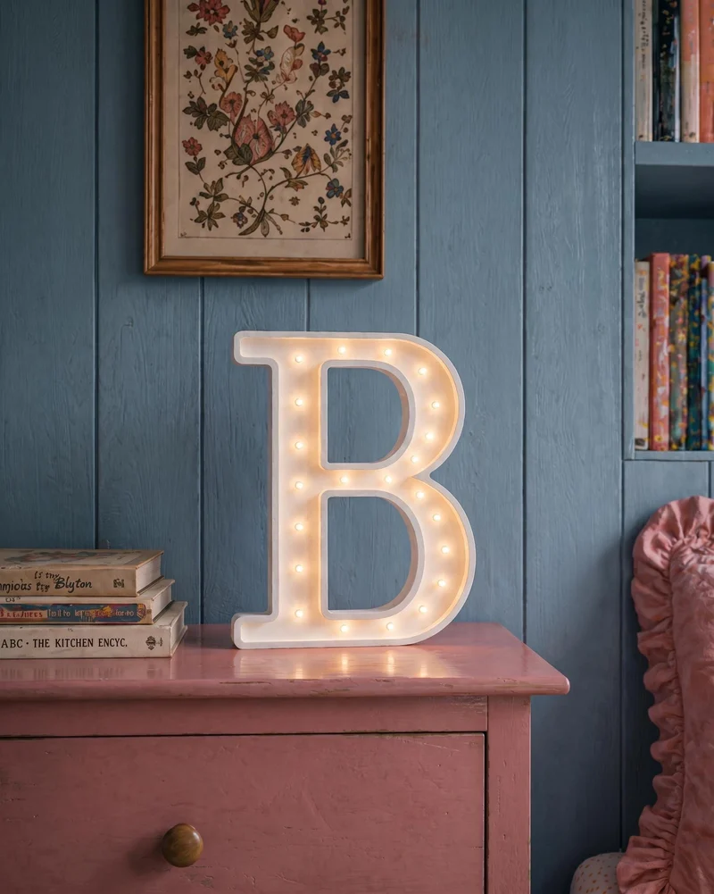 Little Lights Letter B Night Light | White