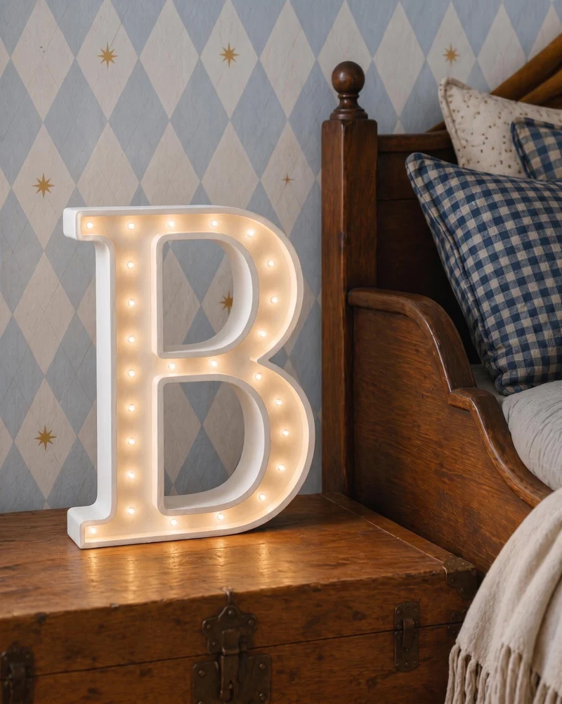 Little Lights Letter B Night Light | White