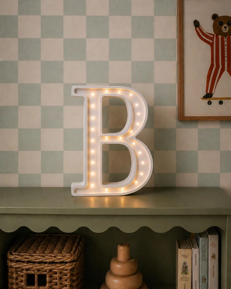 Little Lights Letter B Night Light | White
