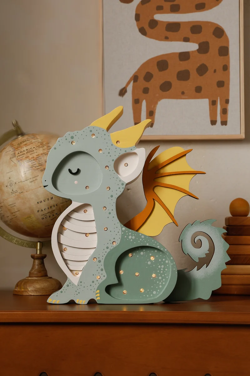 Little Lights Dragon Night Light | Hunter Green