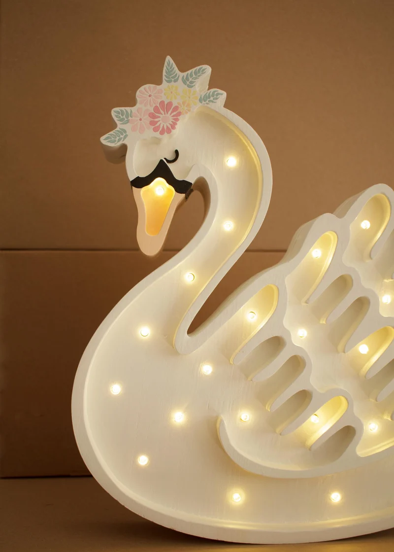 Little Lights Swan Night Light | Lake Flower White