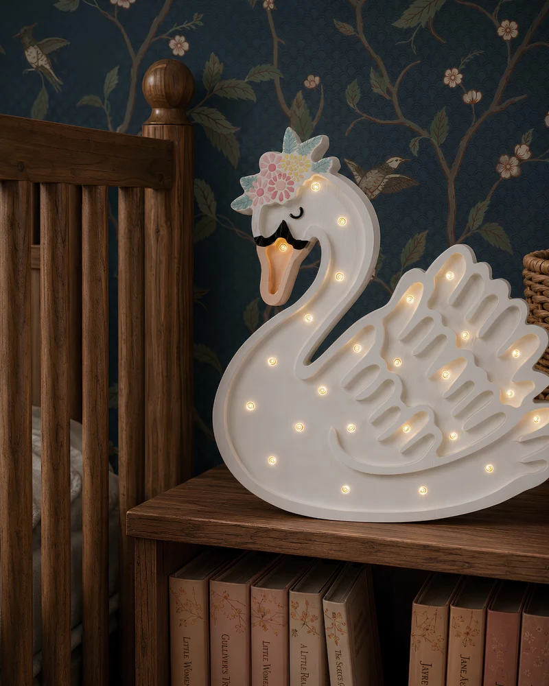 Little Lights Swan Night Light | Lake Flower White