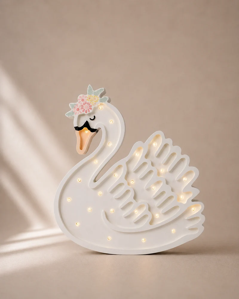 Little Lights Swan Night Light | Lake Flower White
