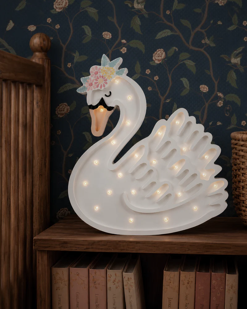Little Lights Swan Night Light | Lake Flower White