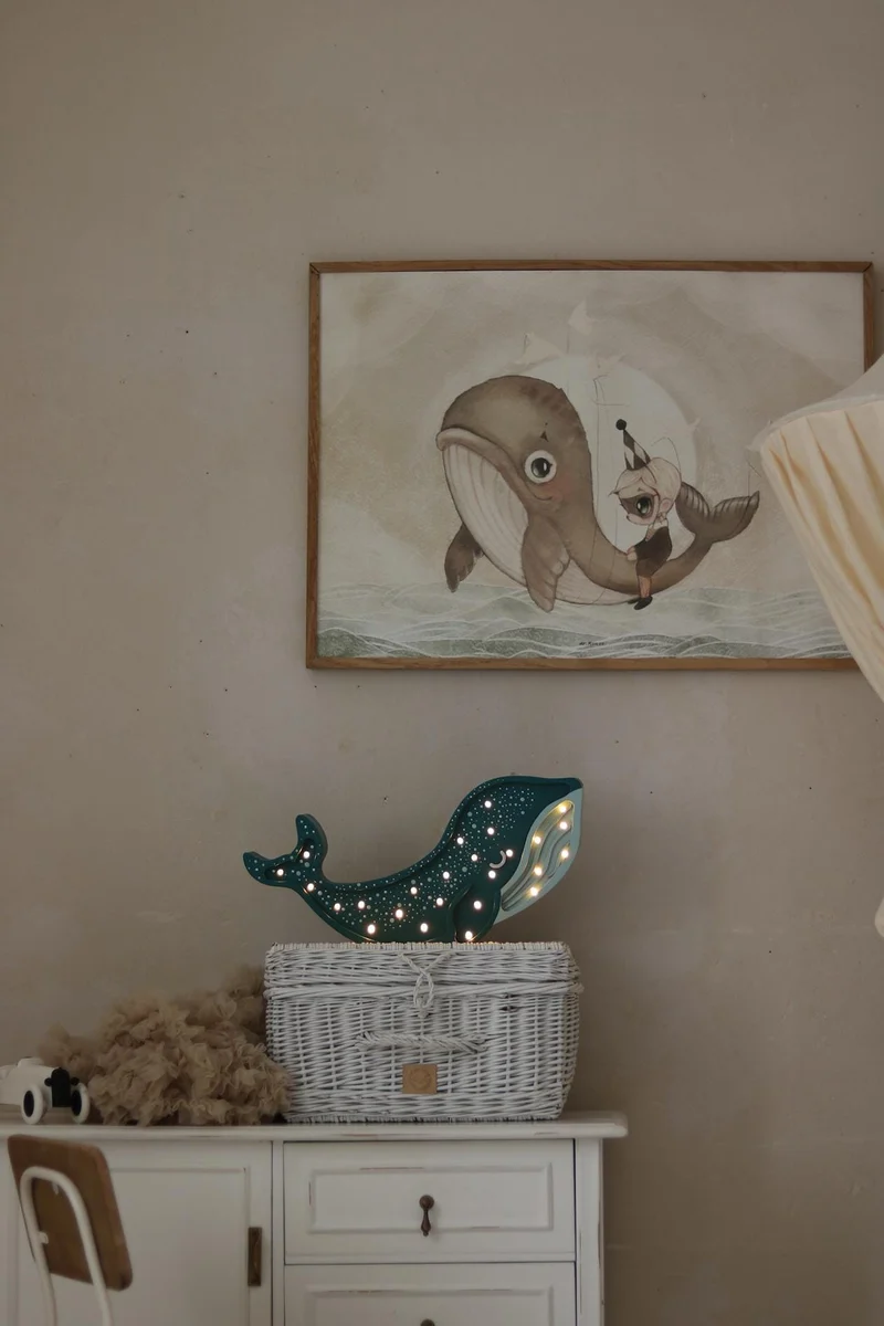 Little Lights Whale Night Light | Galaxy Teal