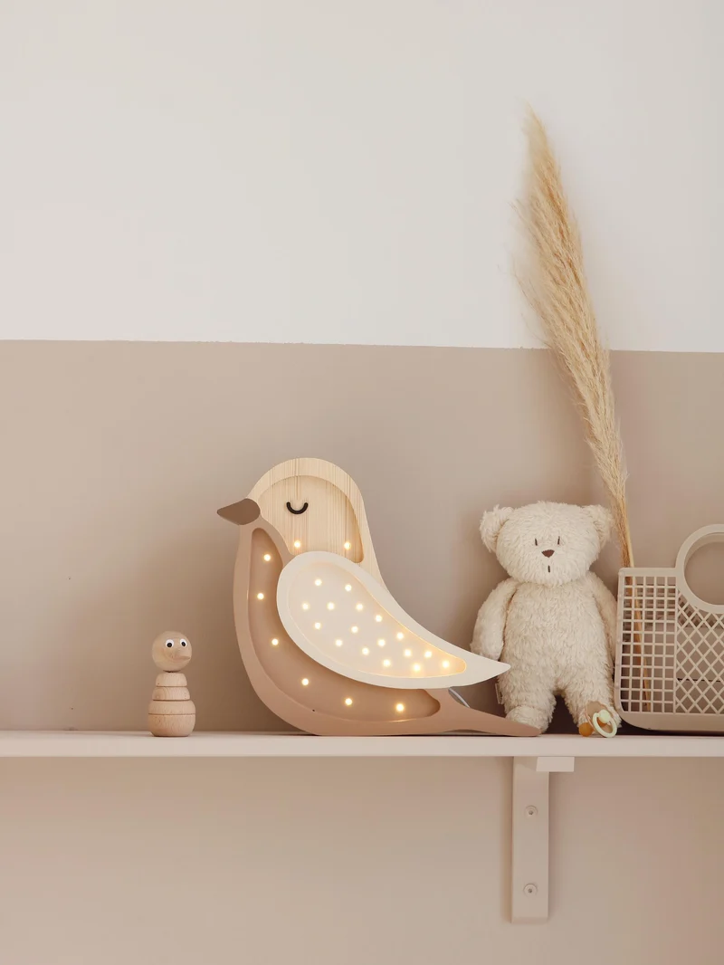 Little Lights Bird Night Light | Coffee Wood