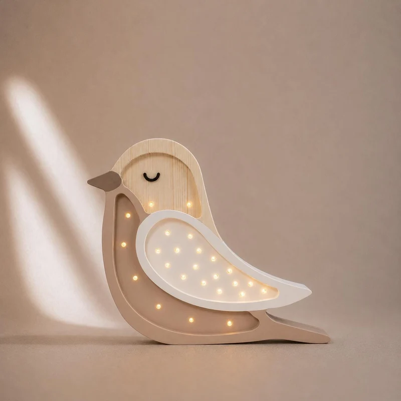 Little Lights Bird Night Light | Coffee Wood