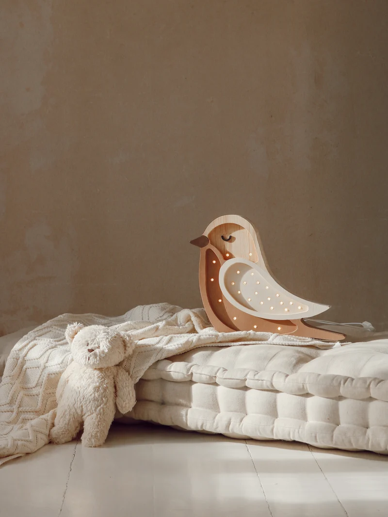 Little Lights Bird Night Light | Coffee Wood