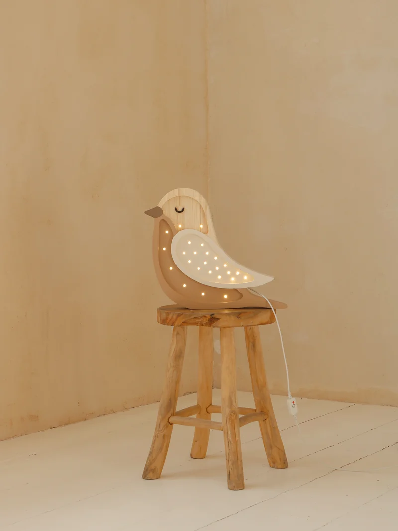 Little Lights Bird Night Light | Coffee Wood
