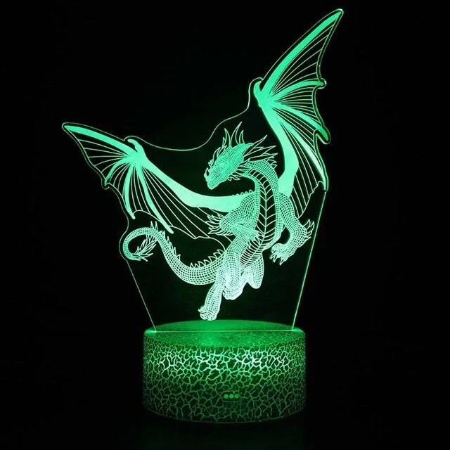 Nachtlicht mit Drachen Motiv, Fernbedienung und Farbwechsel