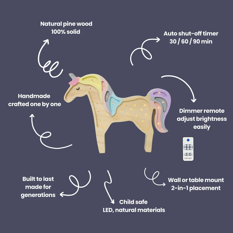 Little Lights Unicorn Night Light | Wood