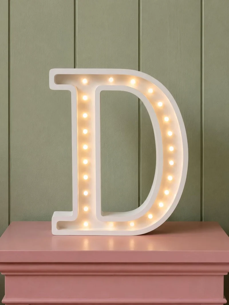 Little Lights Letter D Night Light | White