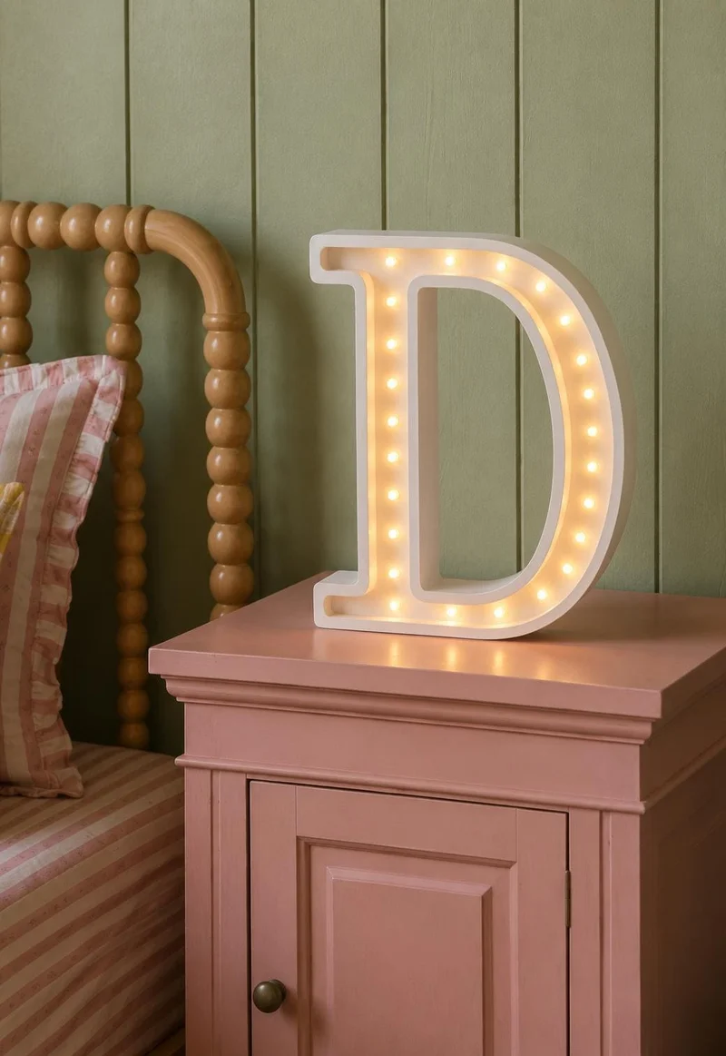 Little Lights Letter D Night Light | White