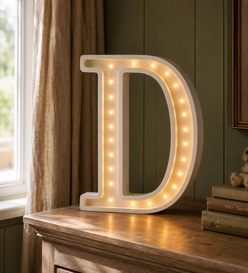 Little Lights Letter D Night Light | White