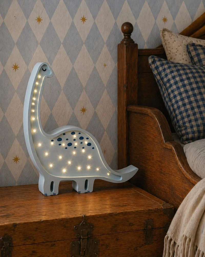 Little Lights Dino Diplodocus Night Light | Prehistoric Blue