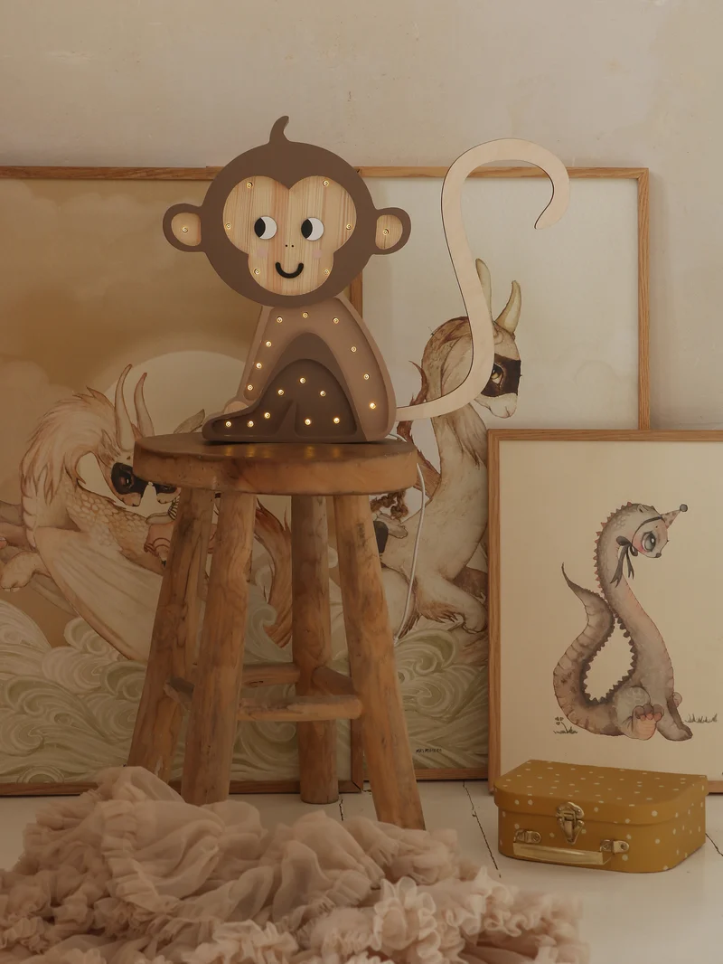 Little Lights Monkey Night Light | Jungle Brown