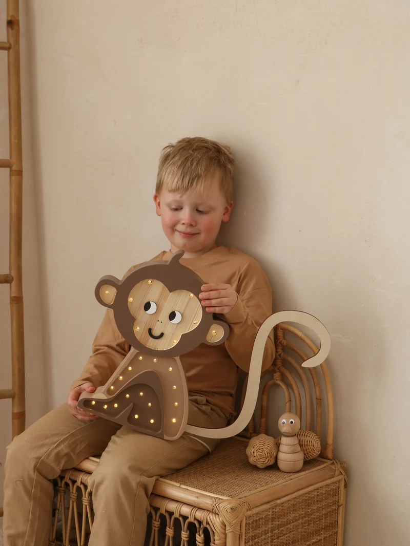 Little Lights Monkey Night Light | Jungle Brown