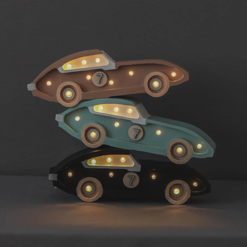 Little Lights Race Car Mini Night Light | Cappuccino