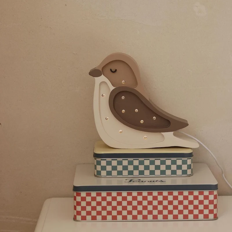 Little Lights Bird Mini Night Light | Coffee Beige