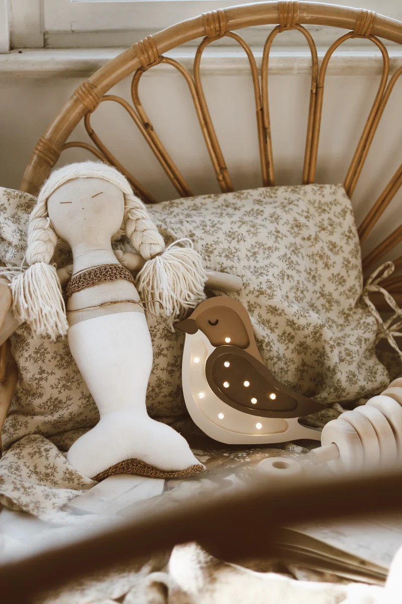 Little Lights Bird Mini Night Light | Coffee Beige