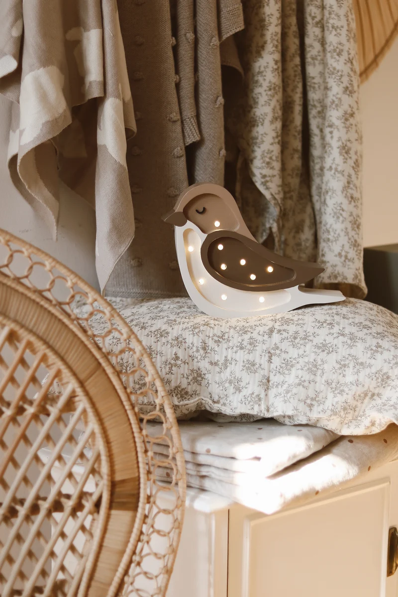 Little Lights Bird Mini Night Light | Coffee Beige