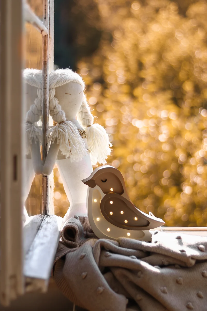 Little Lights Bird Mini Night Light | Coffee Beige