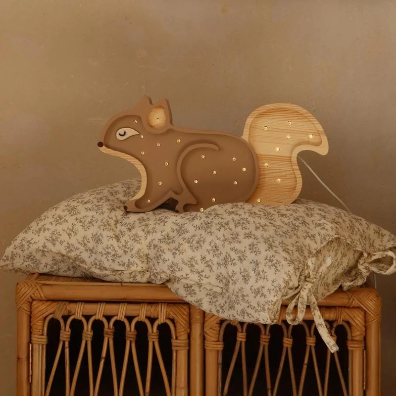 Little Lights Squirrel Night Light | Cappuccino Wood