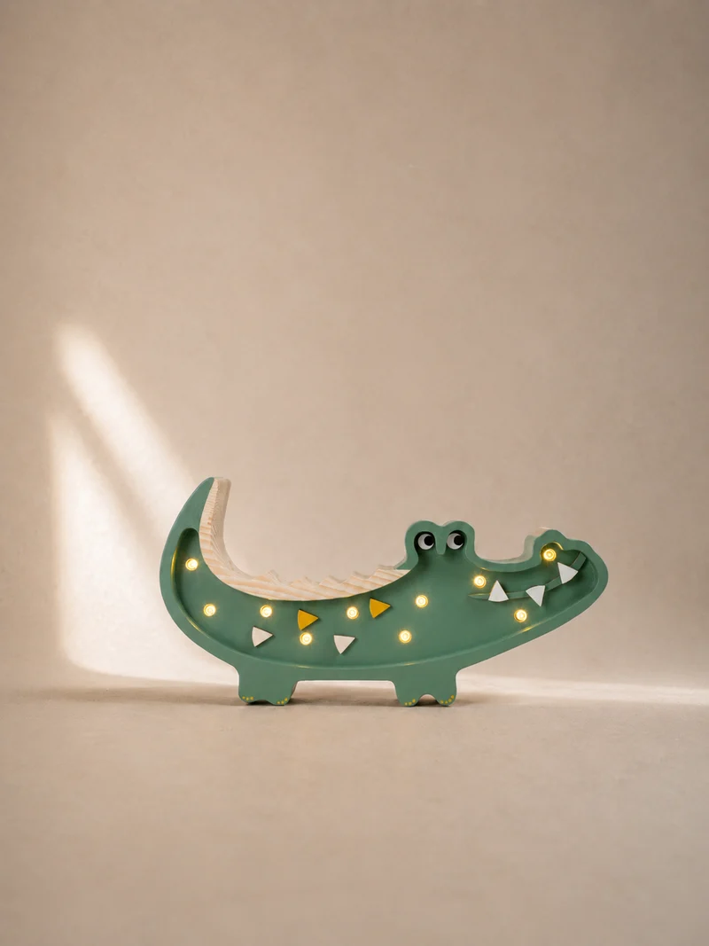 Little Lights Crocodile Mini Night Light | Military Green
