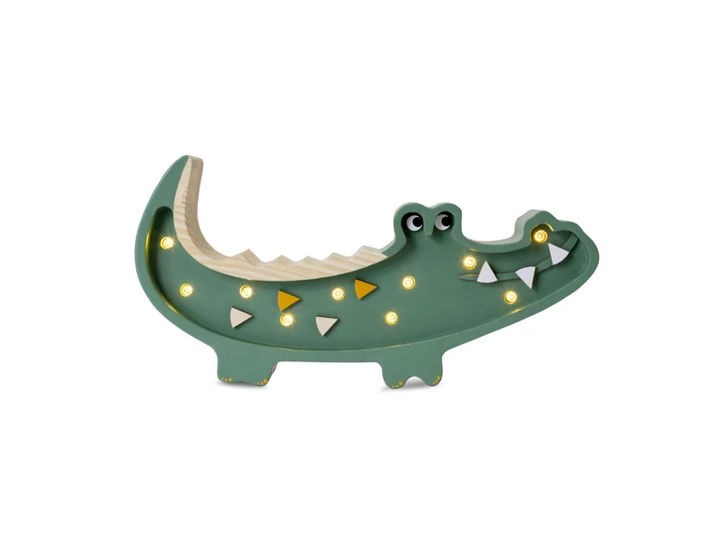 Little Lights Crocodile Mini Night Light | Military Green