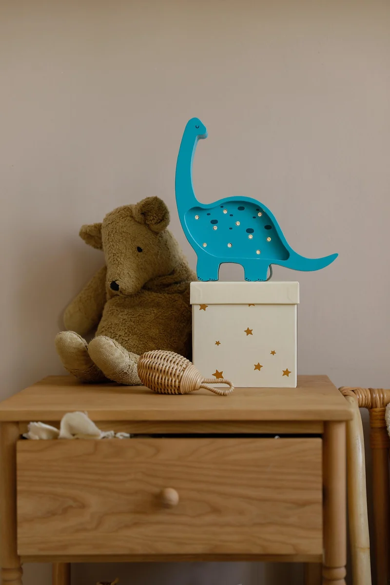 Little Lights Dino Diplodocus Mini Night Light | Bright Cyan