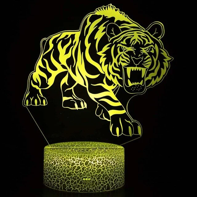 Nacht Lampe mit Tiger Motiv und Farbwechsel