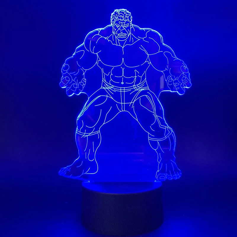 Hulk 3D LED Lampe, Nacht Licht Nachtlampe mit Farbwechsel