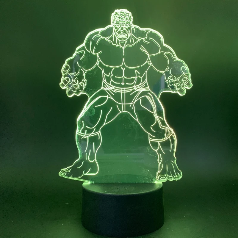 Hulk 3D LED Lampe, Nacht Licht Nachtlampe mit Farbwechsel